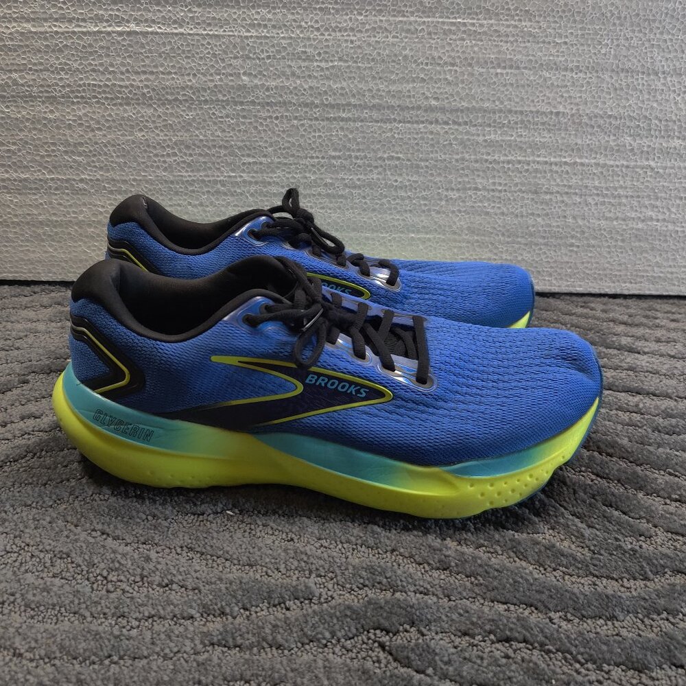 Brooks Glycerin GTS 21 Shoes Mens Size 12.5 Blue Yellow Running 1104201D429 Gym